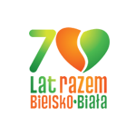logotyp obchodów 70 lecia połączenia Bielska i Białej