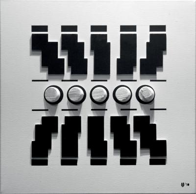 Tadeusz Moskała, 6D, 2010, akryl, styropian, pł&oacute;tno, 60 x&nbsp;60&nbsp;cm