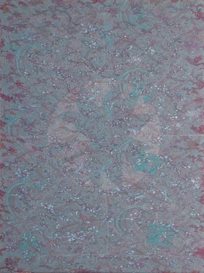 Karina Czernek, Floral w&nbsp;turkusach, 2011, techn. własna, 80 x&nbsp;60&nbsp;cm