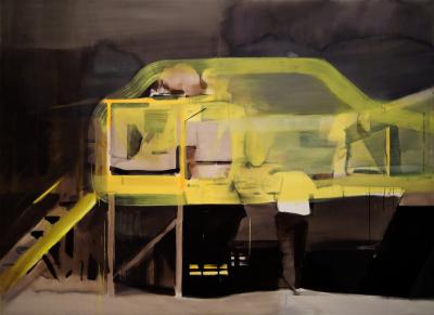 Bartłomiej Zygmunt-Siegmund, Crash Test, 2008, akryl, olej, pł&oacute;tno, 130 x&nbsp;190&nbsp;cm