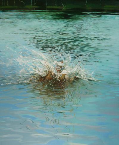 Grażyna Smalej, Kąpiel L, 2011, olej, pł&oacute;tno, 140 x&nbsp;115&nbsp;cm