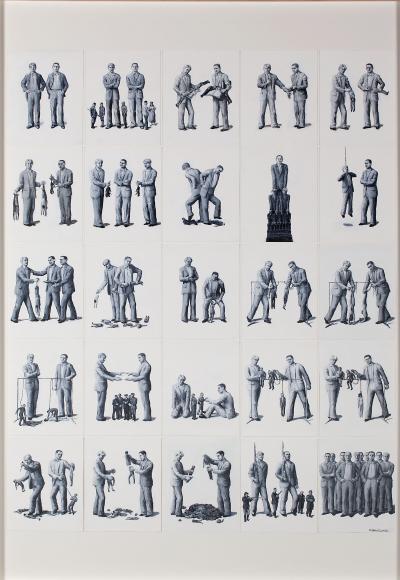 Kamila Woźniakowska, Katechizm rewolucjonisty, 2009, akryl, papier, 125 x&nbsp;100&nbsp;cm