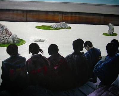 Iwa Kruczkowska-Kr&oacute;l, W&nbsp;Kamiennym ogrodzie, z&nbsp;cyklu Opowieści o&nbsp;herbacie, 2010, olej, pł&oacute;tno, 150 x&nbsp;170&nbsp;cm