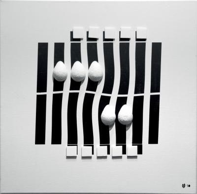 Tadeusz Moskała, 6D, 2010, akryl, styropian, pł&oacute;tno, 60 x&nbsp;60&nbsp;cm