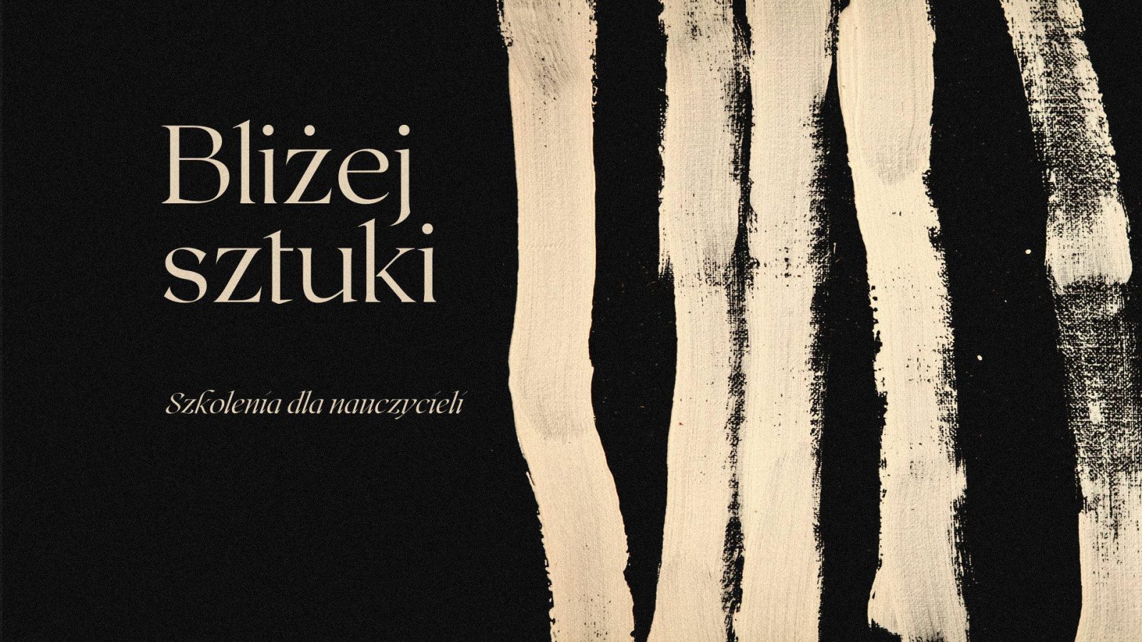 Abstrakcyjna grafika - na czarnym tle widać kremowe przetarcia.