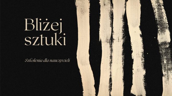Abstrakcyjna grafika - na czarnym tle widać kremowe przetarcia.